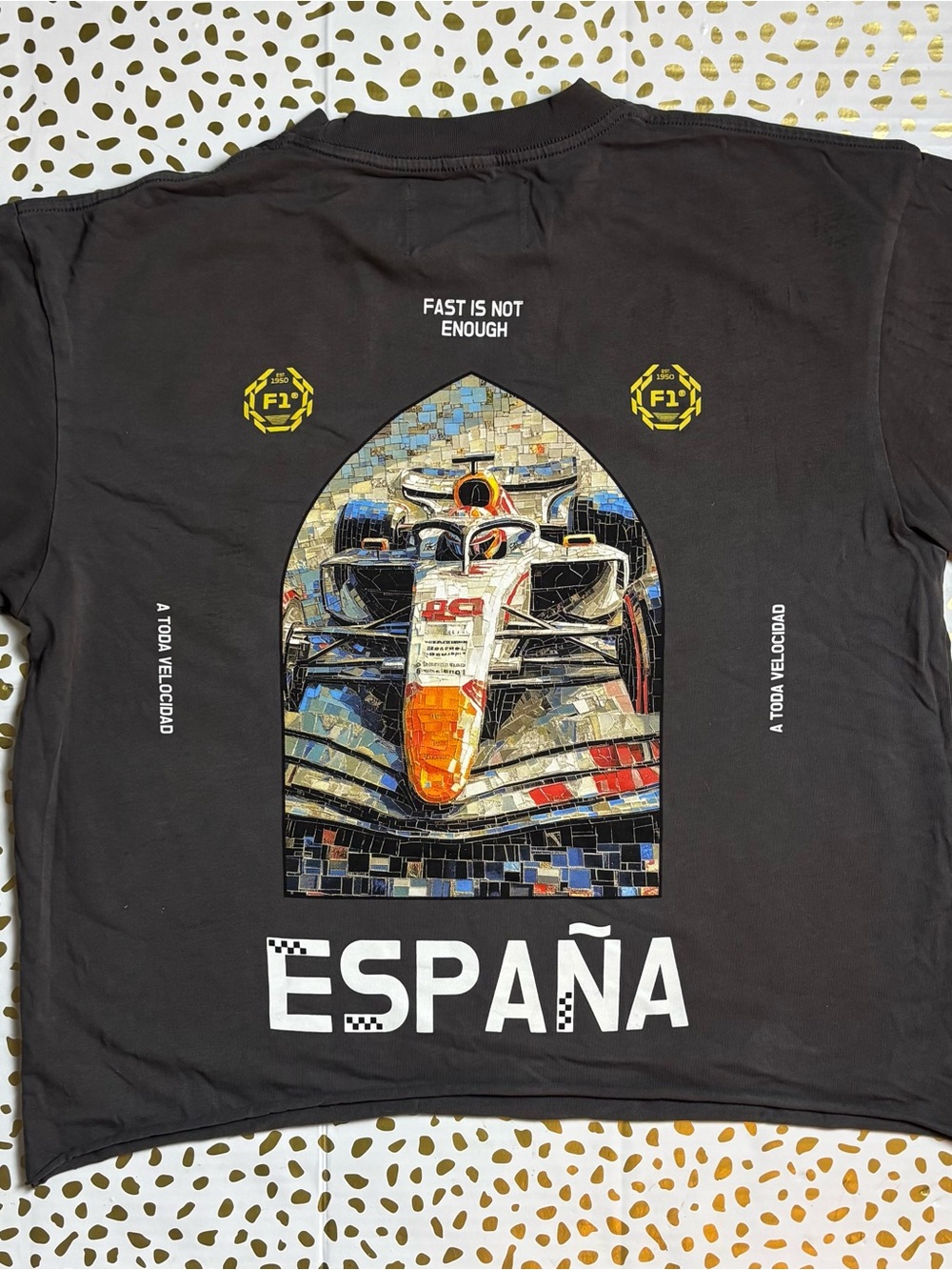 PacSun Black Motorsport Graphic Tee with Orange Accents